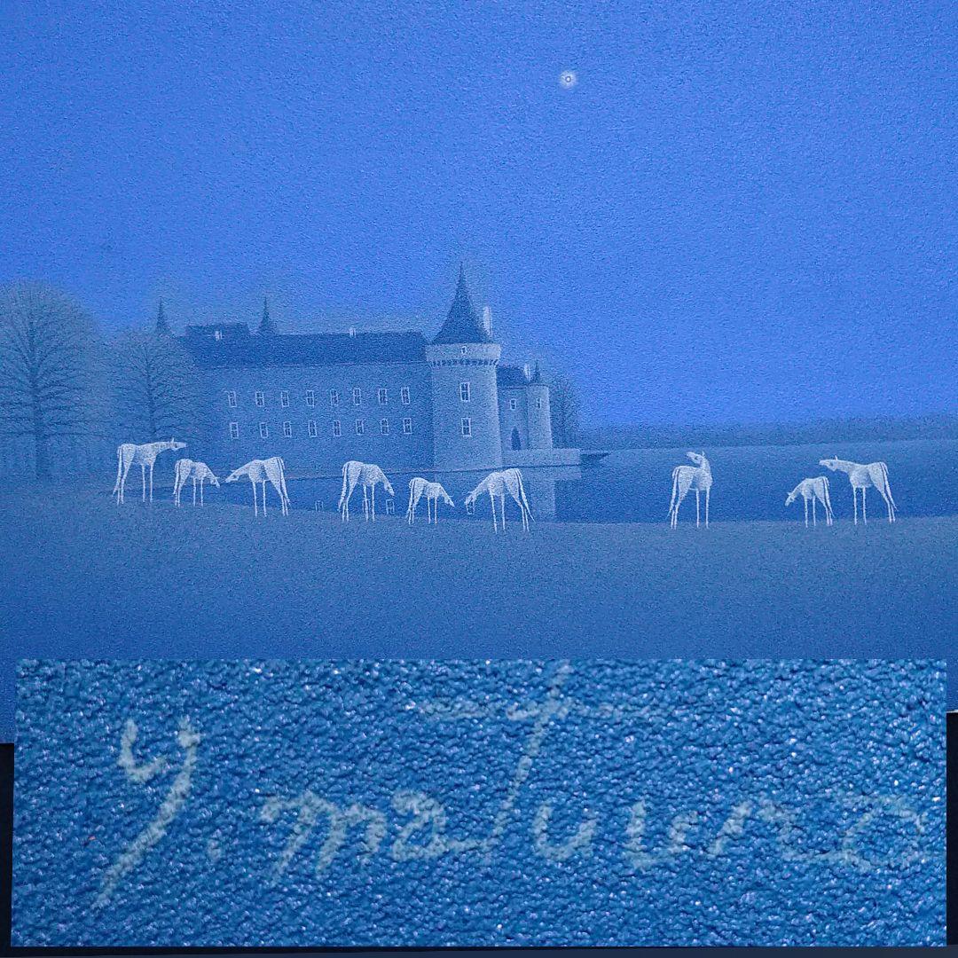 BobiokitasanA452 松浦敬文【水辺の城】F6 油絵 油彩 綺