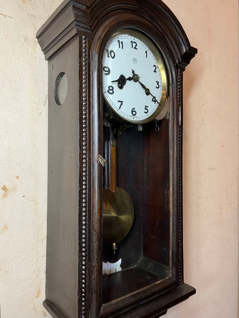 ユンハンス　小型R型　柱時計　古時計　振り子　レトロ　ゼンマイ　精工舎　ボンボン