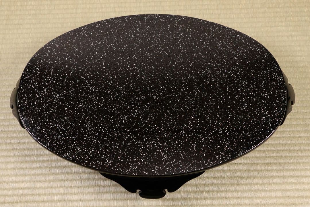 輪島塗 涛華堂 八井珠蔵 小判形 卓 螺鈿 貝梨地 木製 花台【