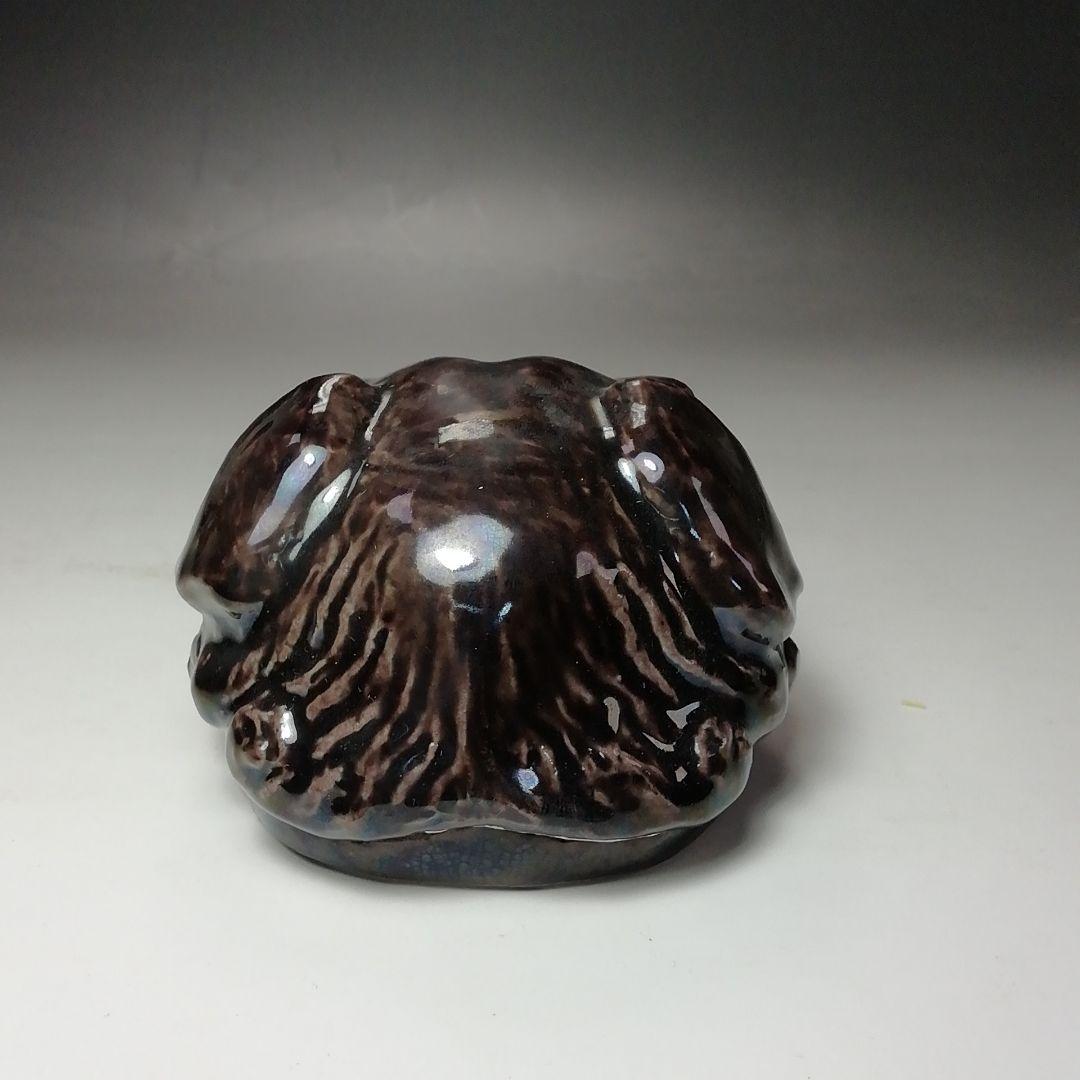 S725 香合 『獅子頭』『九谷焼』『朝倉文夫作』 共箱 茶道具