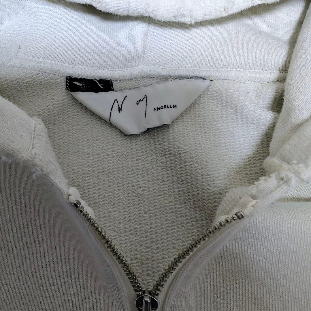 ​【完売品/新品未使用】ANCELLMアンセルムハーフジップフーディー白サイズ1