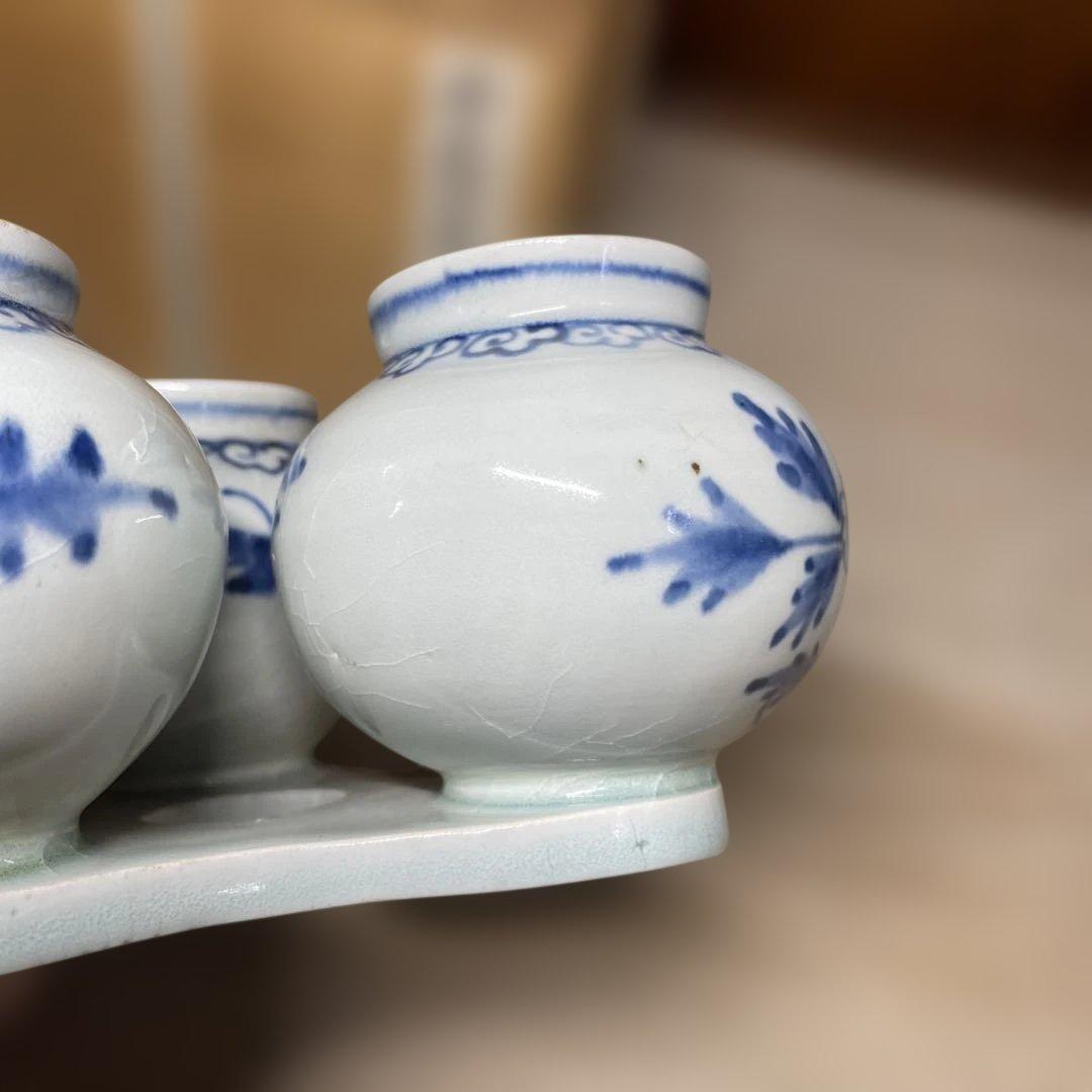 李朝分院染付三連壷 箱付 - メルカリ