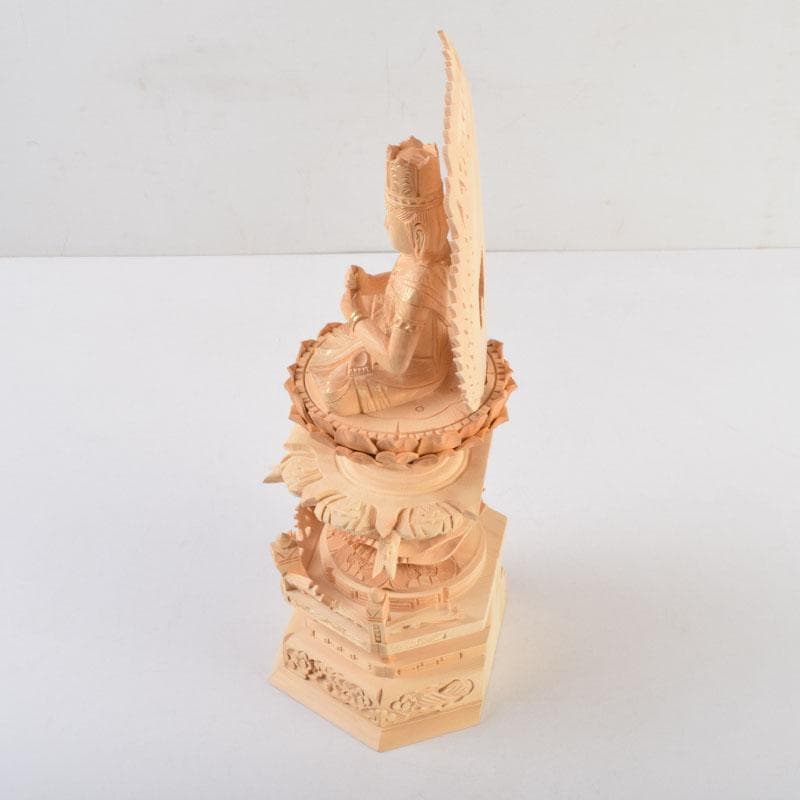 仏教美術 桧彫刻 大日如来坐像 仏像 華鬘台 C 8801