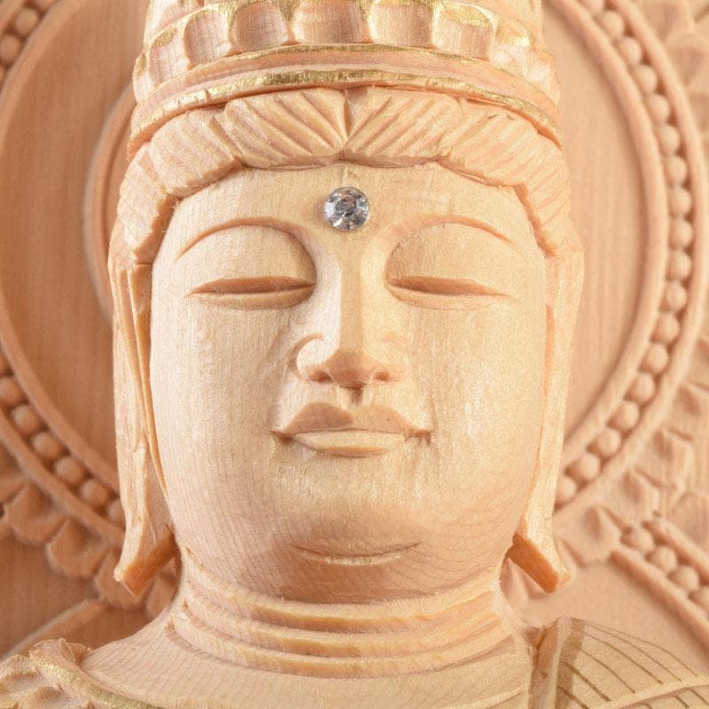 仏教美術 桧彫刻 大日如来坐像 仏像 華鬘台 C 8801