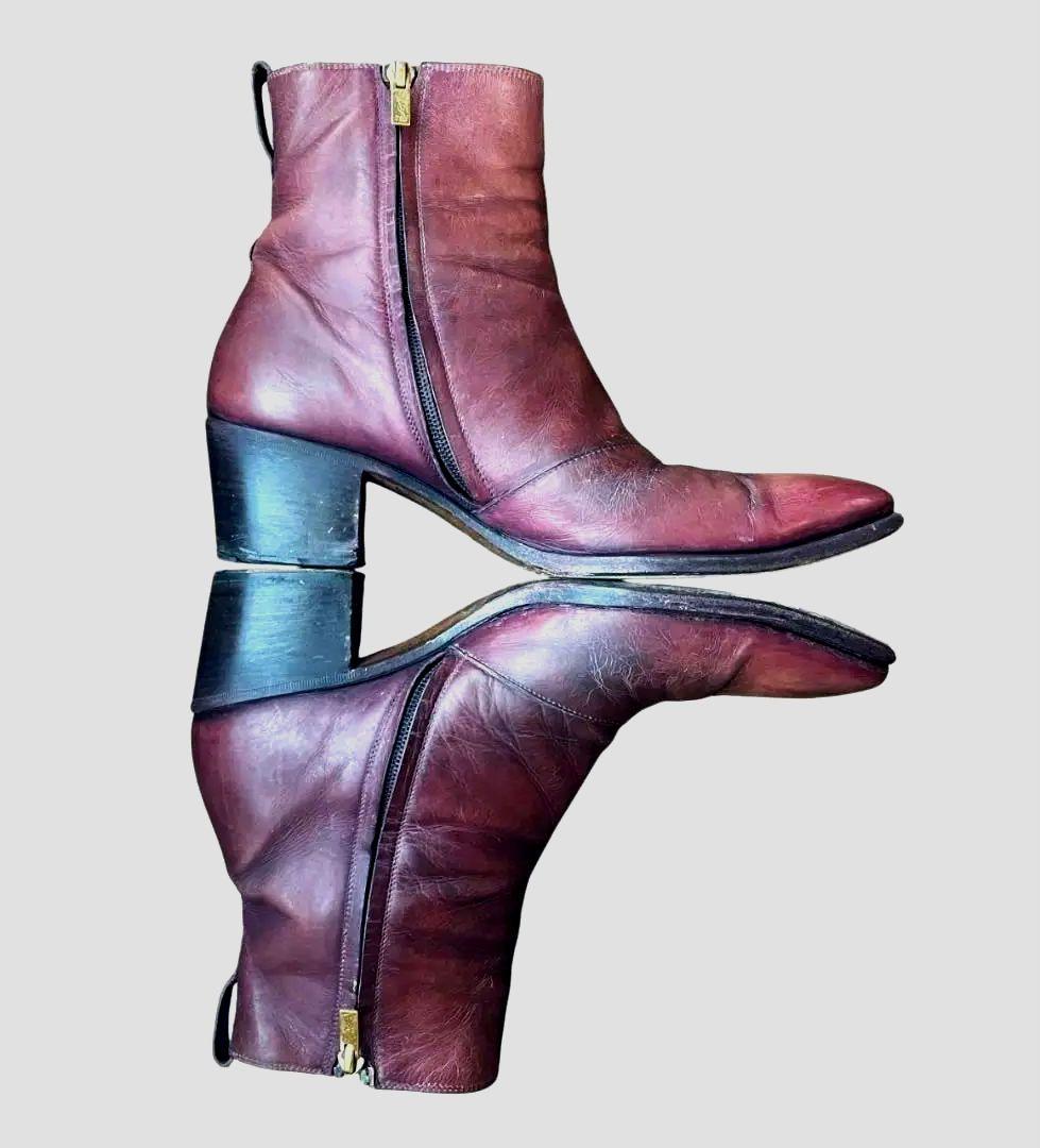 イヴサンローランリヴゴーシュ ジョニーブーツ ボルドー 箱/袋付き