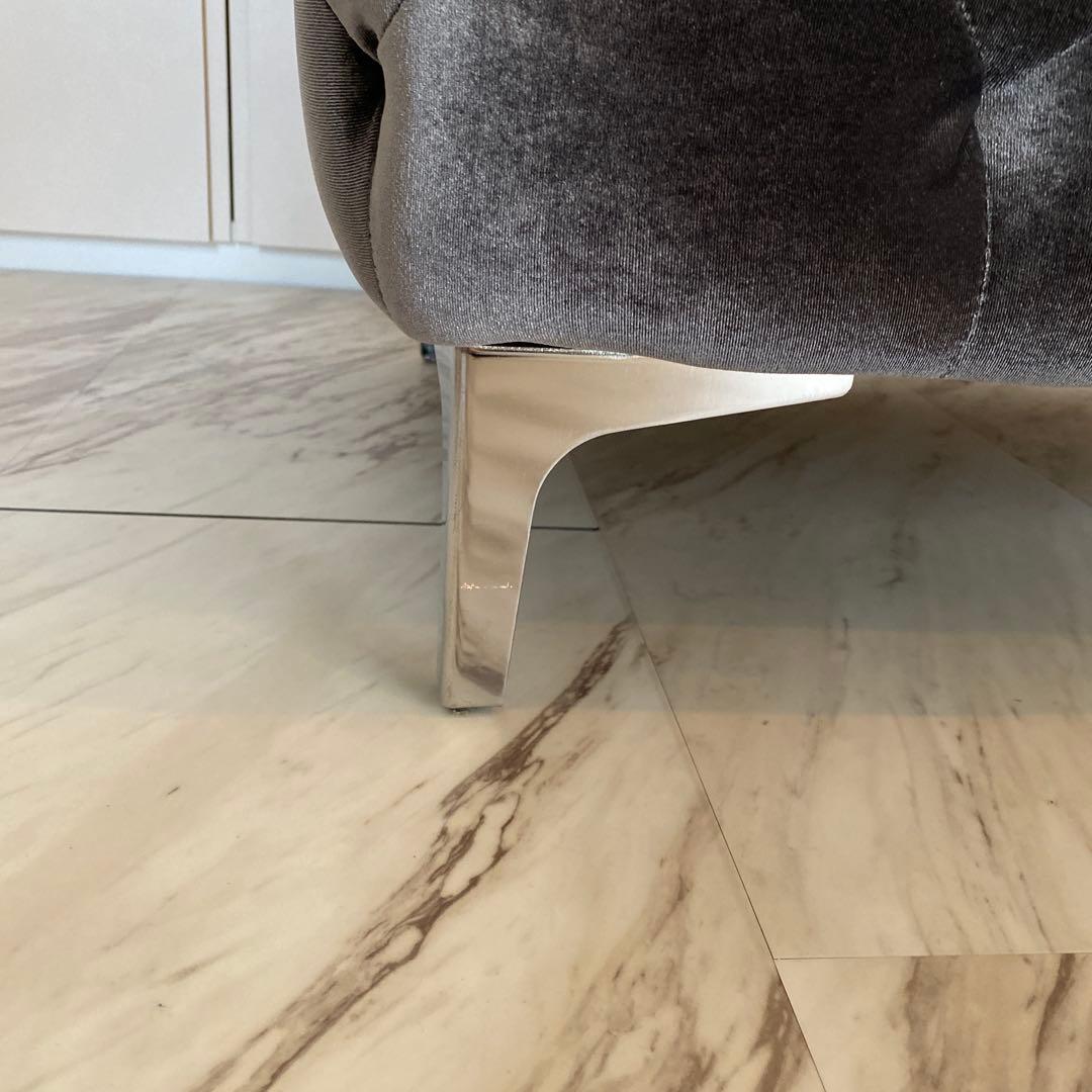 9月上旬まで期間限定　ベルベット ソファ　オットマン　チェスターフィールド調