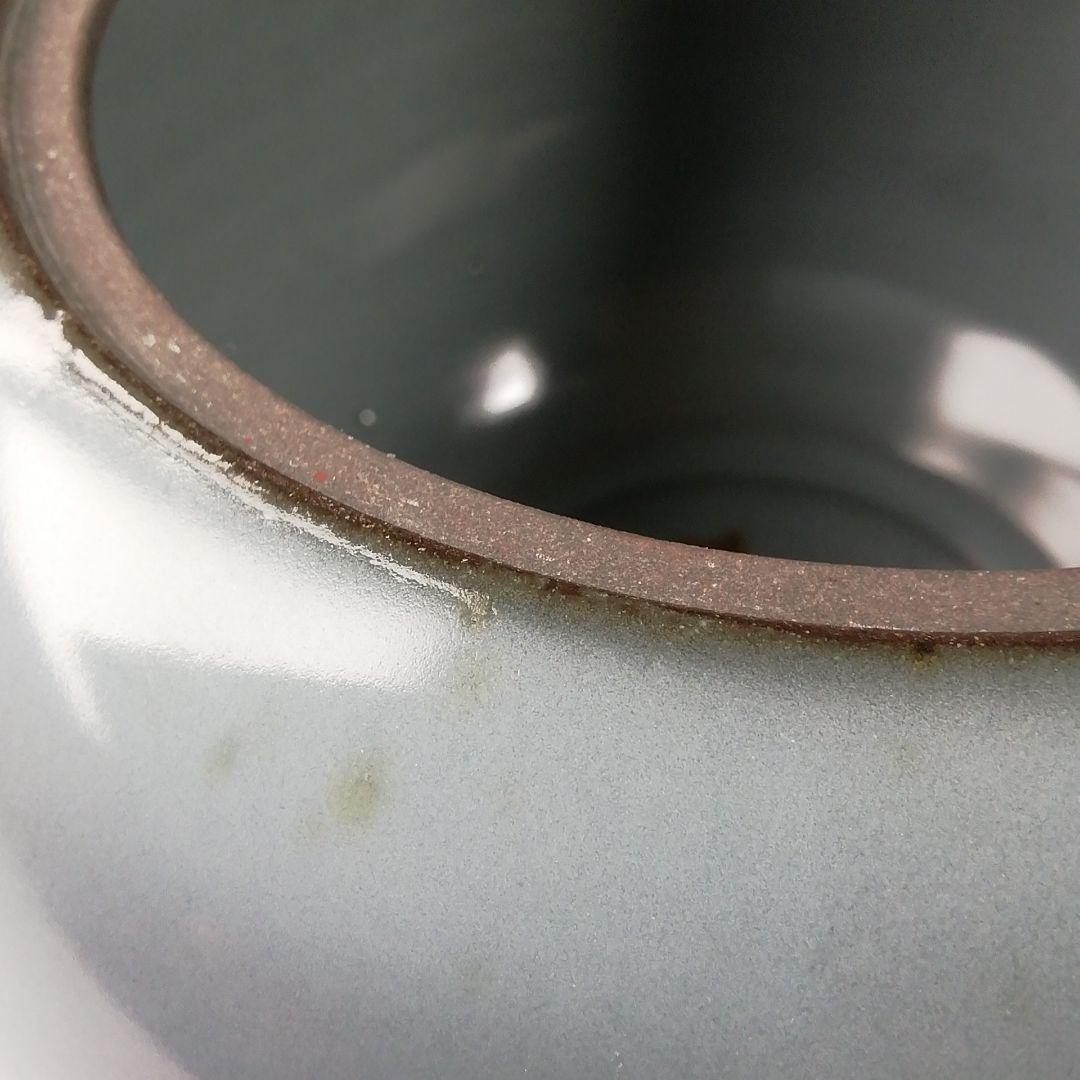 Ｔ１９０　水指　『青磁　水指』『月白』『妙高焼』『髙井進』　共箱　茶道具