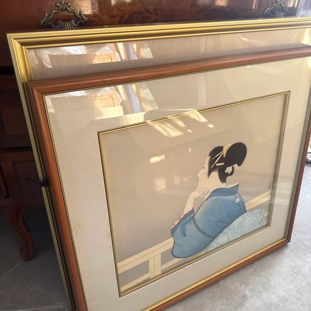 他の方発送×上村松園【待月】木版画 限定350