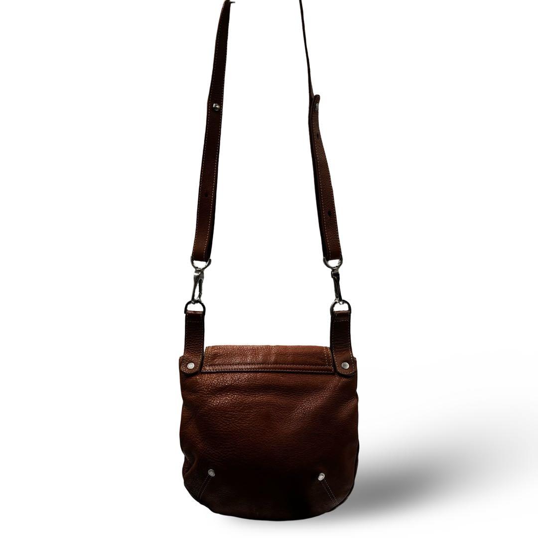 【ヴィンテージ】ロンシャン　ショルダーバッグ　オールレザー　ブラウン　斜め掛け