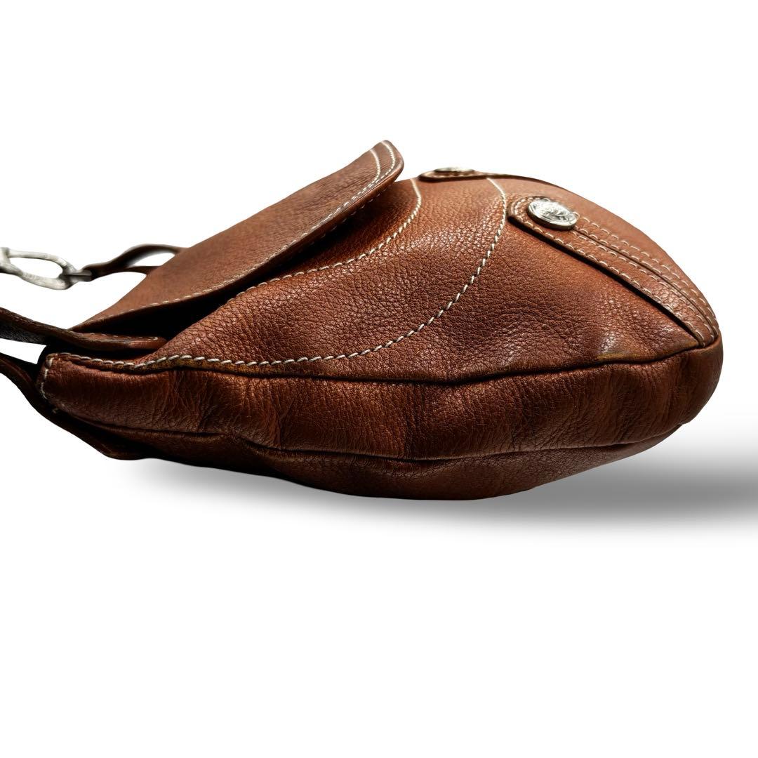 【ヴィンテージ】ロンシャン　ショルダーバッグ　オールレザー　ブラウン　斜め掛け