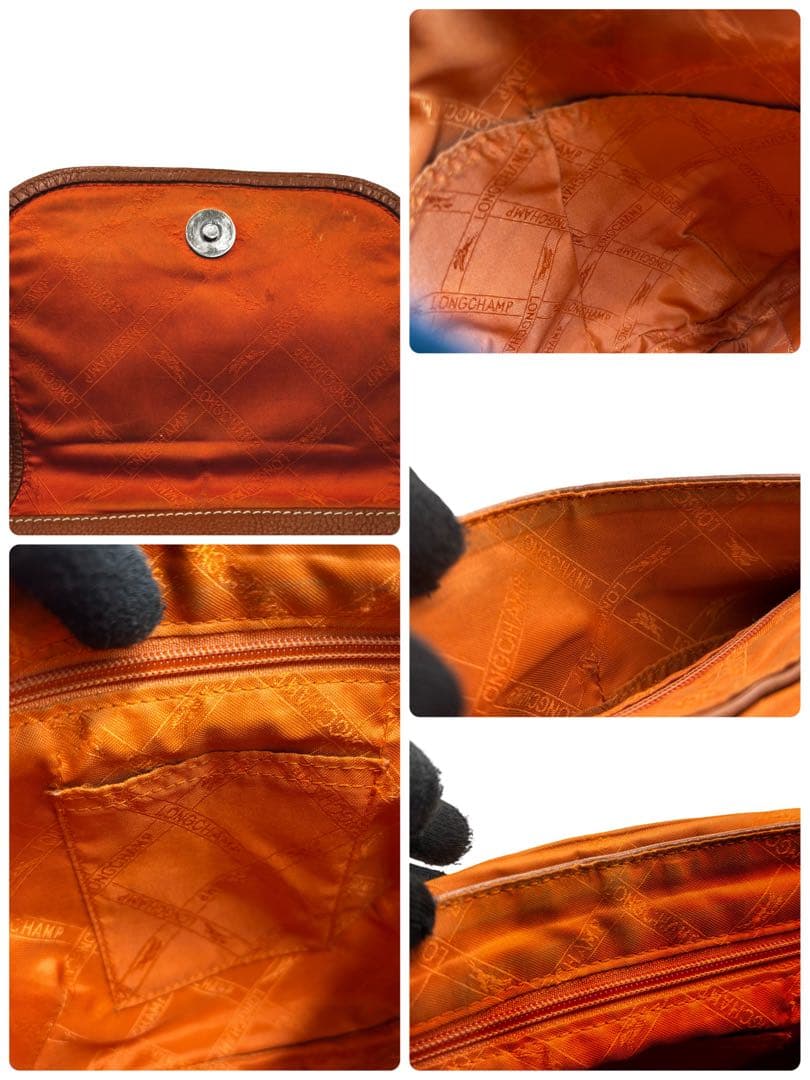 【ヴィンテージ】ロンシャン　ショルダーバッグ　オールレザー　ブラウン　斜め掛け