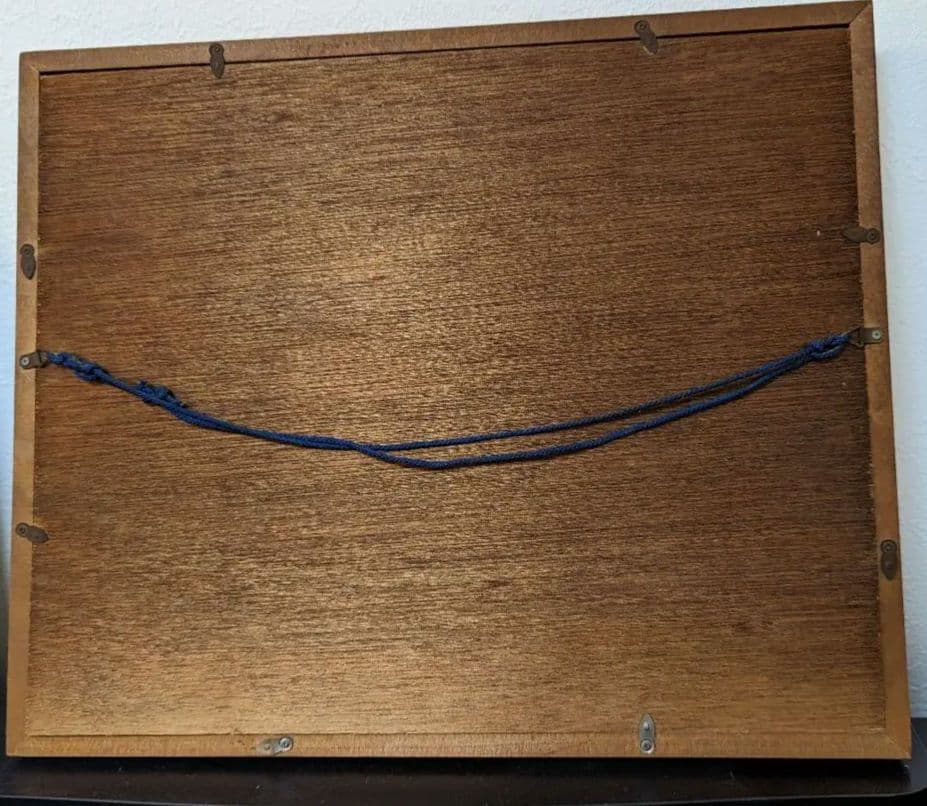 薔薇の油絵 額つき 縦42vm横51cm幅5cm