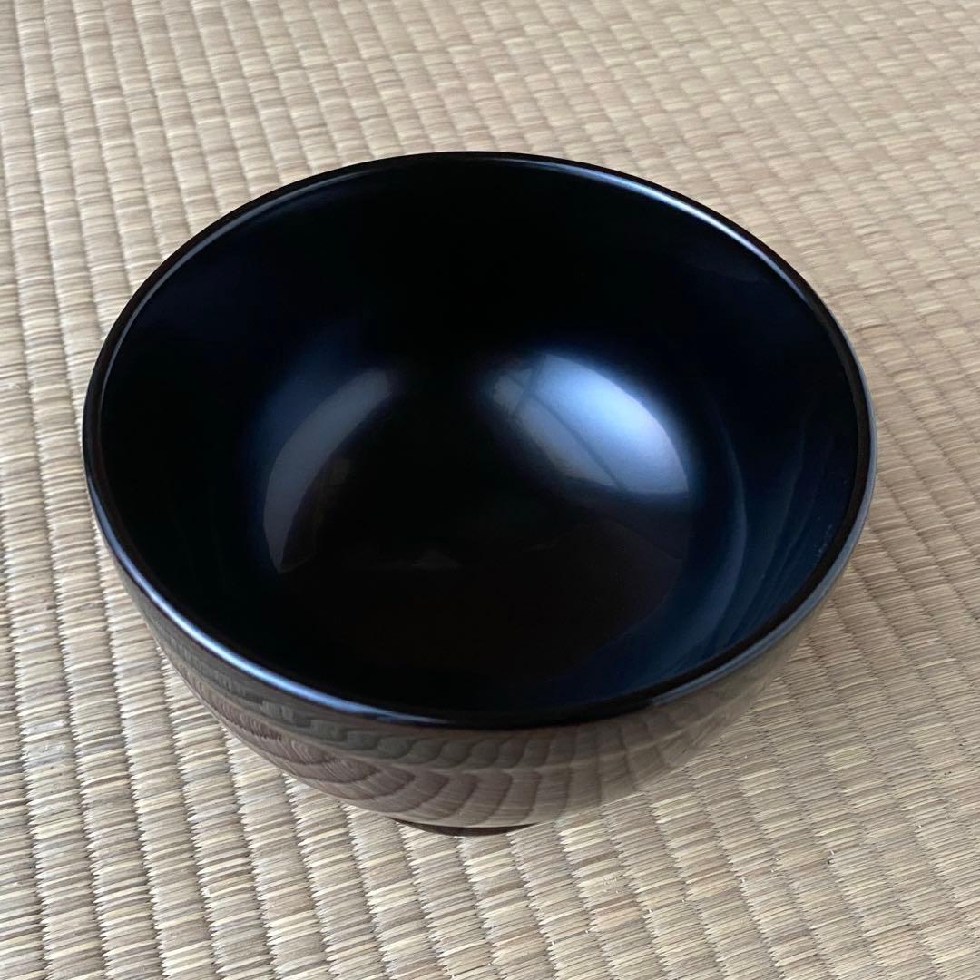 合鹿椀①未使用 輪島塗 けやき 木地呂 合鹿椀 布着せ 内黒