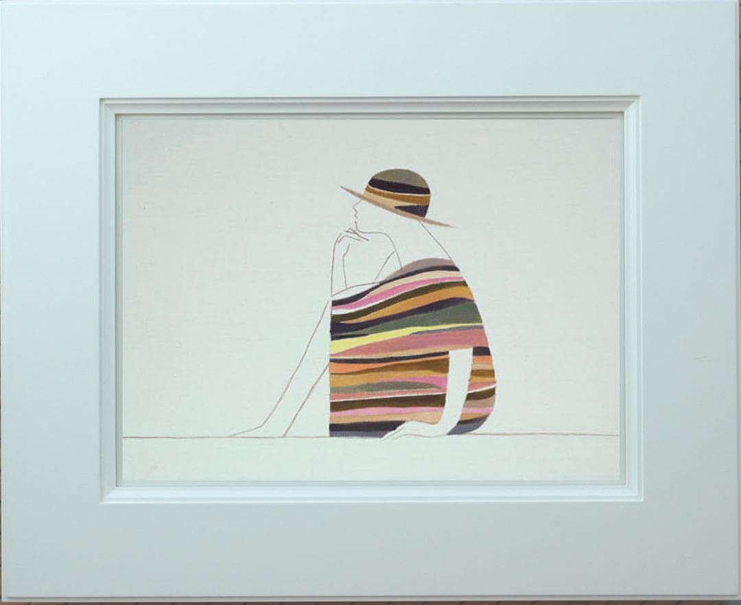 油絵 菅家令子 絵 絵画 インテリア 額付(黒) F3-041214 人物 女性