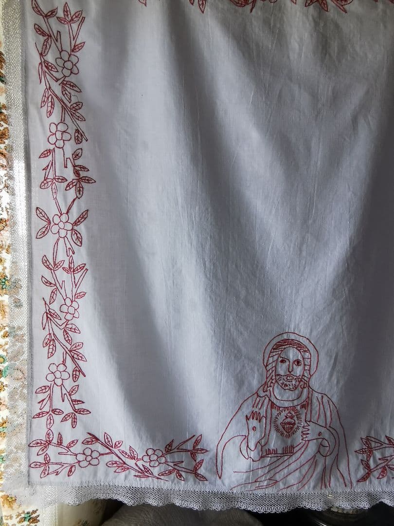 Lace＆Fabric - BAU ANTIQUES アンティーク仏/独 イエスの聖心 レッド