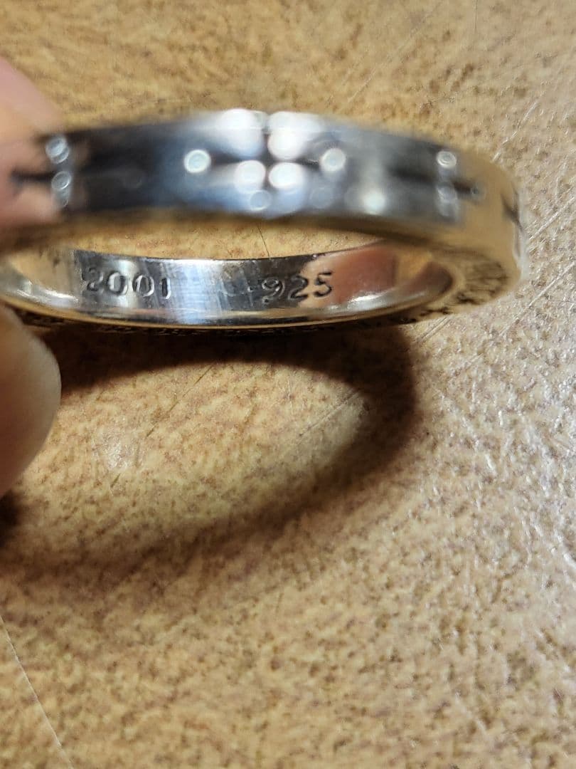 クロムハーツ 3mmスペーサーファックユー シルバー　2Pダイヤリング 17号