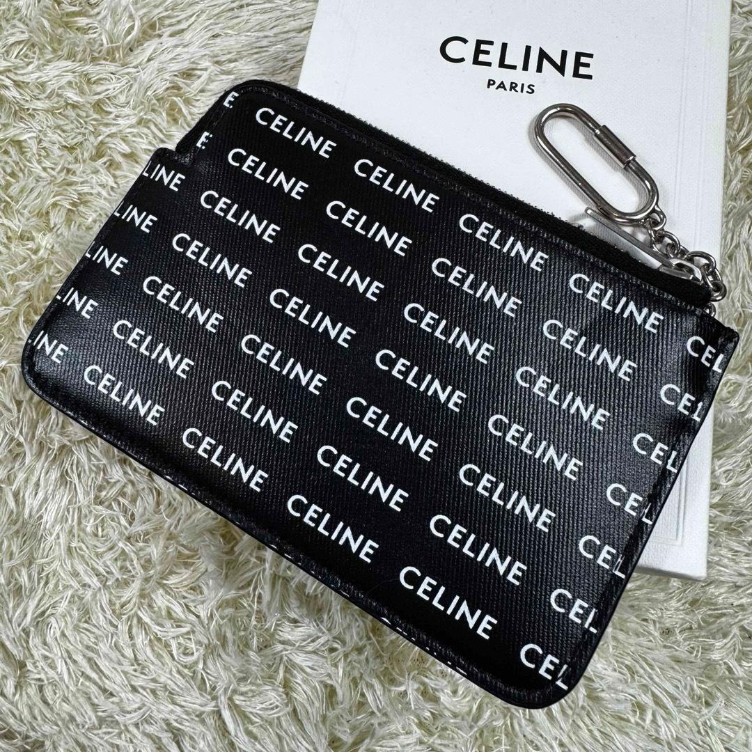 極美品✨セリーヌ　ケース　キーケース　チェーン　ロゴマニア　ブラック
