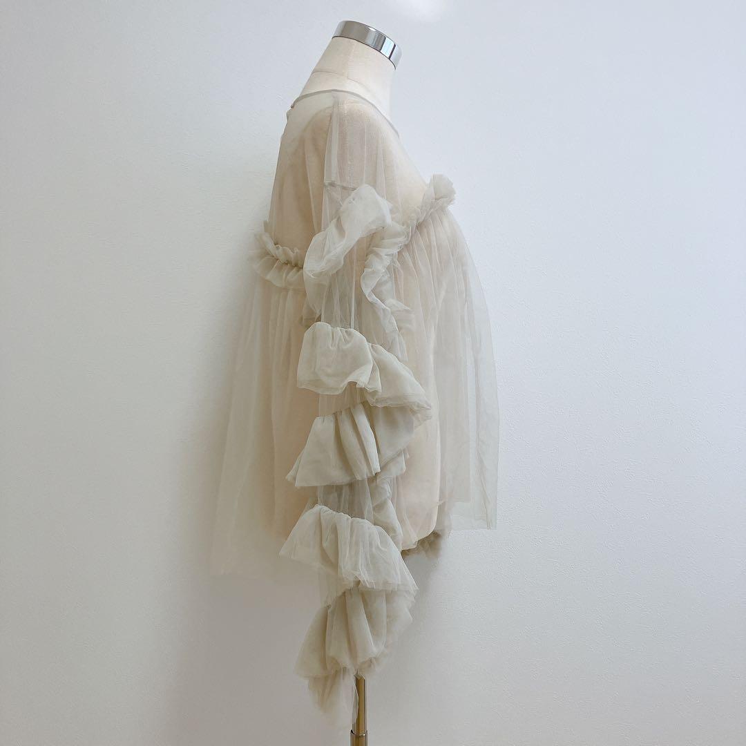 大人気⭐︎ANDRESDアンドレスド ニアナ ベージュ チュールフリル