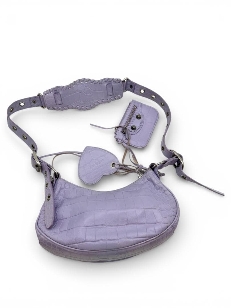 BALENCIAGA Le Cagole XS ライラック クロコ型押し