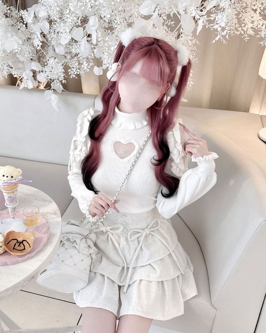 ハニーミュウ　ツイードティアードフリルスカート