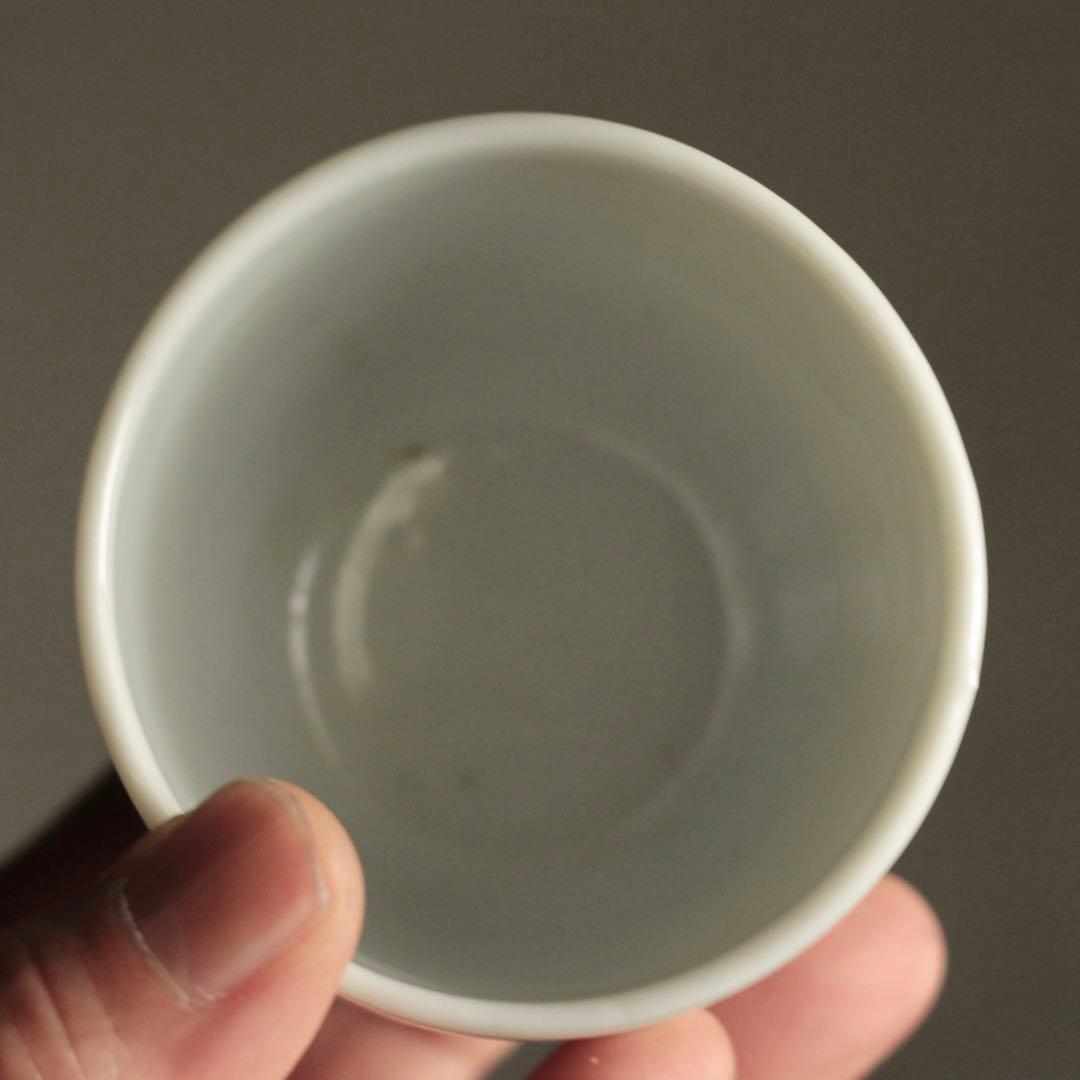 白磁 筒碗 筒盃 No.3 酒器 古道具 アンティーク 検 ） 伊万里波佐見平佐