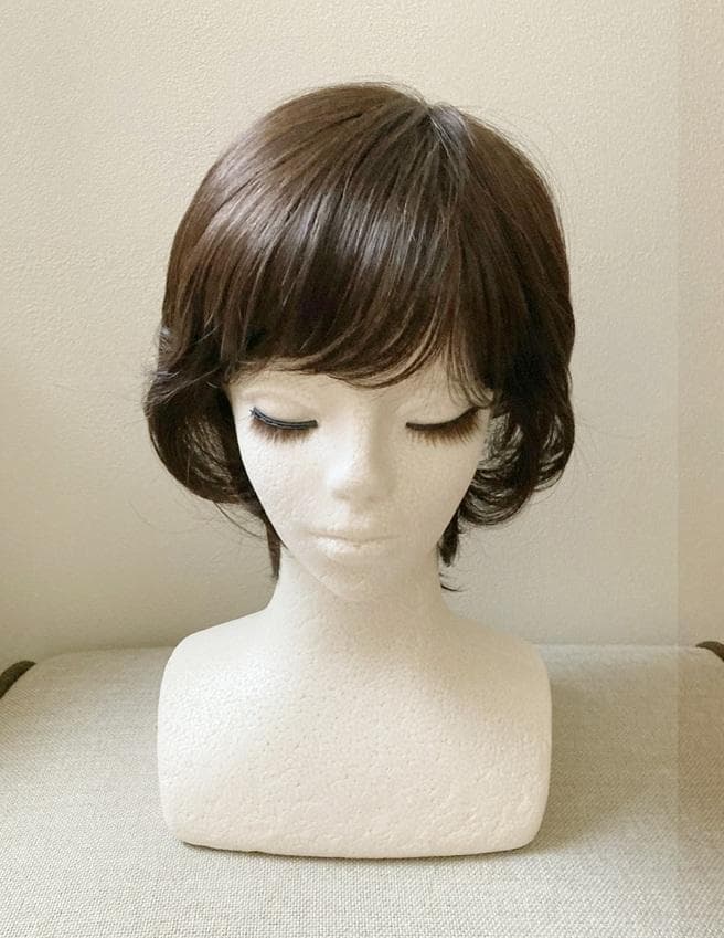 ナオアート(NAO-ART)　人毛MIX　らくらくフィット帽子ウィッグ　栗色