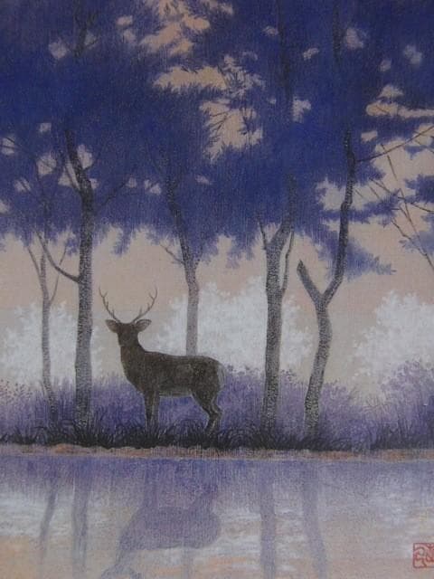 小谷野直己、【花影】、希少な額装用画集より、新品額装付、状態良好