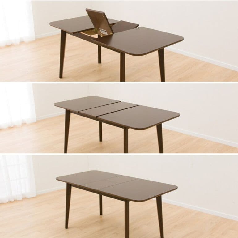 [幅120cm〜150cm] ダイニングテーブル (リベラルY 伸長式 DBR)