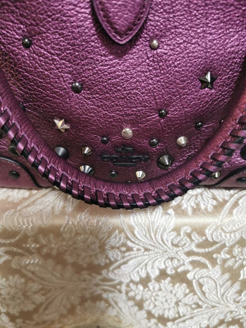 希少　コーチ　COACH　メタリック　パール　2WAY　ショルダー　ハンドバッグ