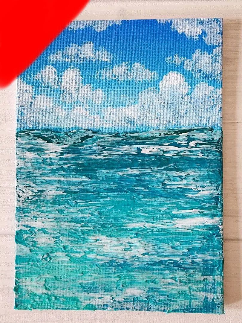テクスチャーアート・海大きいサイズ＊キャンバスアクリル画海の絵画海