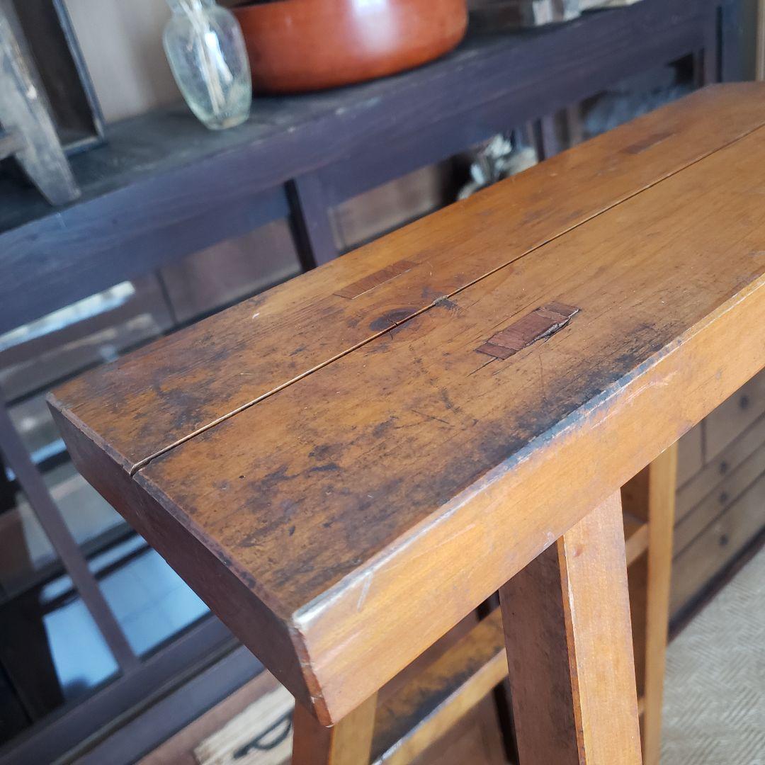 枯れた古い木製の脚立 ラダー 古道具 古家具 梯 シェルフ 棚 - メルカリ