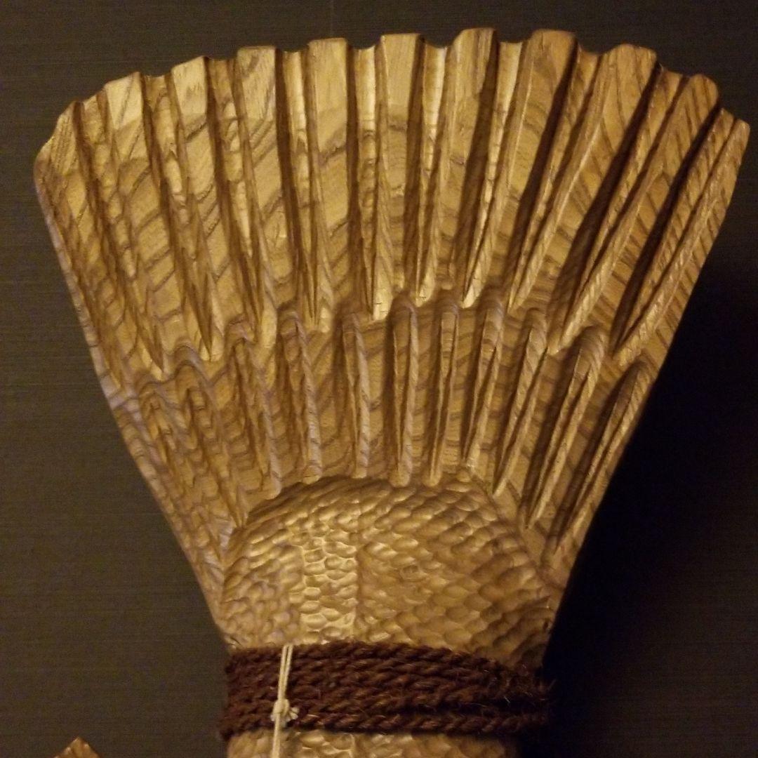 魚の置物黒かれい彫刻