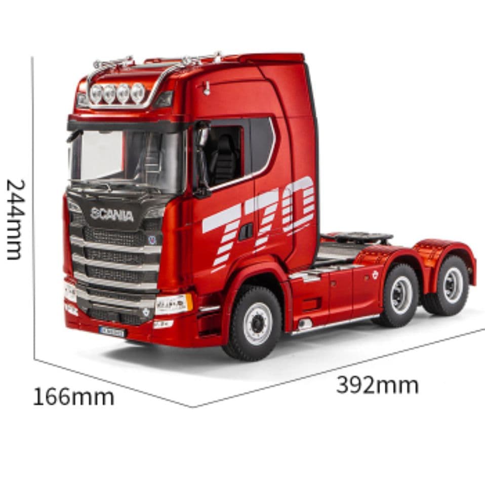 【新品】スカニア 770S V8 ヘッド本体＋トレーラーセット 1/18 レッド