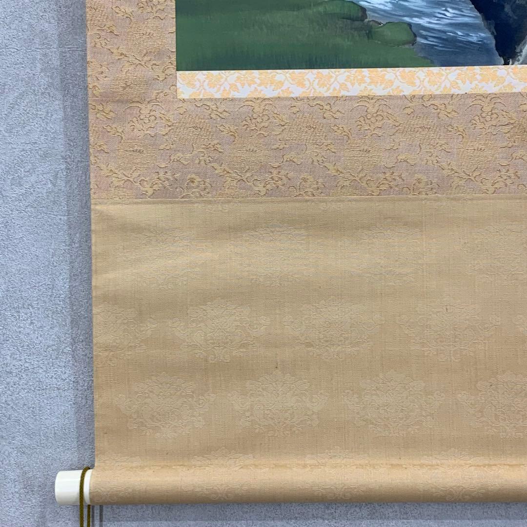 掛軸 小谷苔明 緑明 共箱 景色 風景 春 C 7 掛け軸 掛軸掛け軸