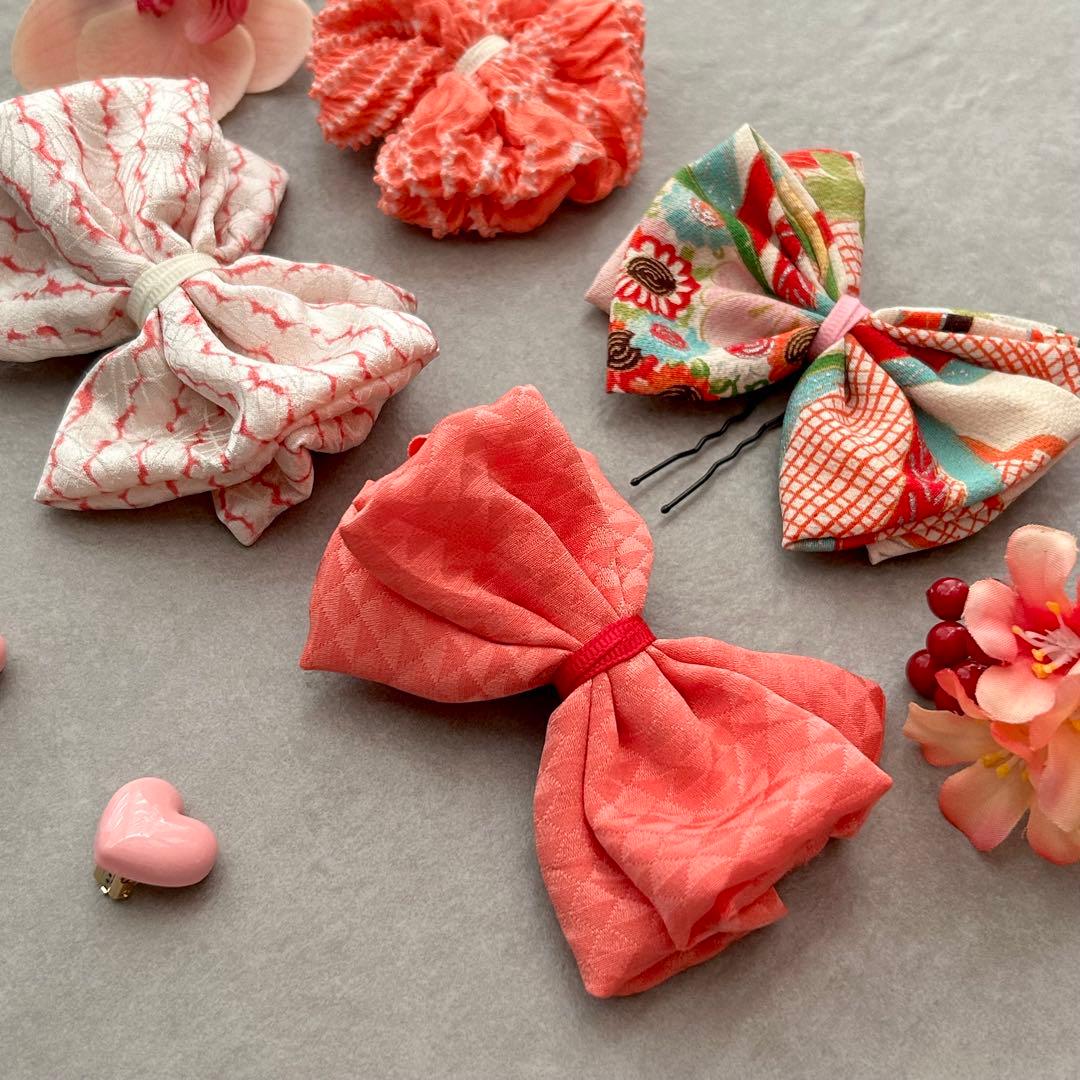 p*❀様 【25-66】七五三　髪飾り　個性的　ヘッドドレス　着物リメイク　75