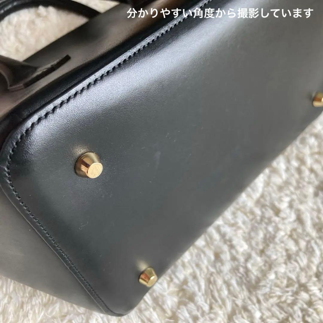 定価42,900円 クリスチャンヴィラ フラップ ハンドバッグ トートバッグ 黒