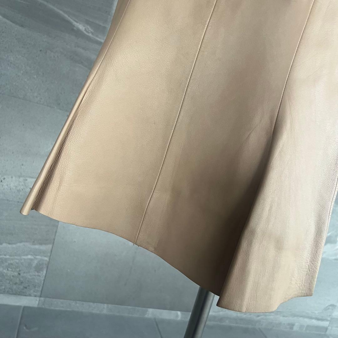 LOEWL ロエベ　レザーフレアスカート　美品