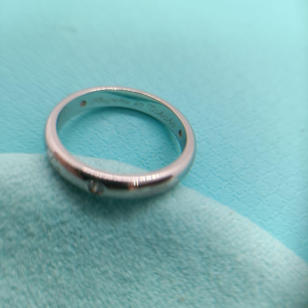 極美品✨️ティファニー　リング　7.5号　ダイヤ　3石　PT950　プラチナ