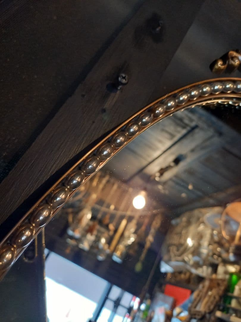 ヴィンテージ オーバル形 真鍮製 エンジェル トップ パール ビーズ