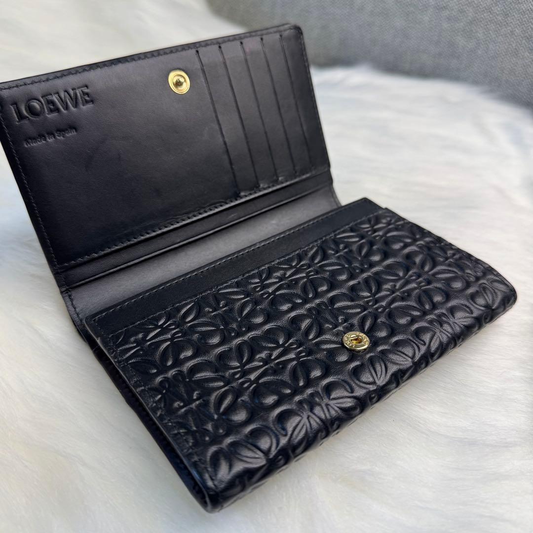 LOEWE ロエベ リピート アナグラム ミディアムウォレット ブラック