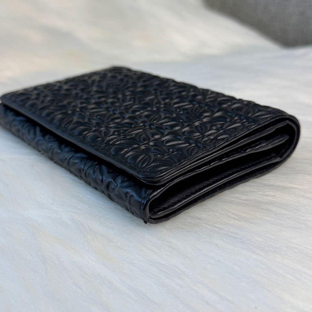 LOEWE ロエベ リピート アナグラム ミディアムウォレット ブラック