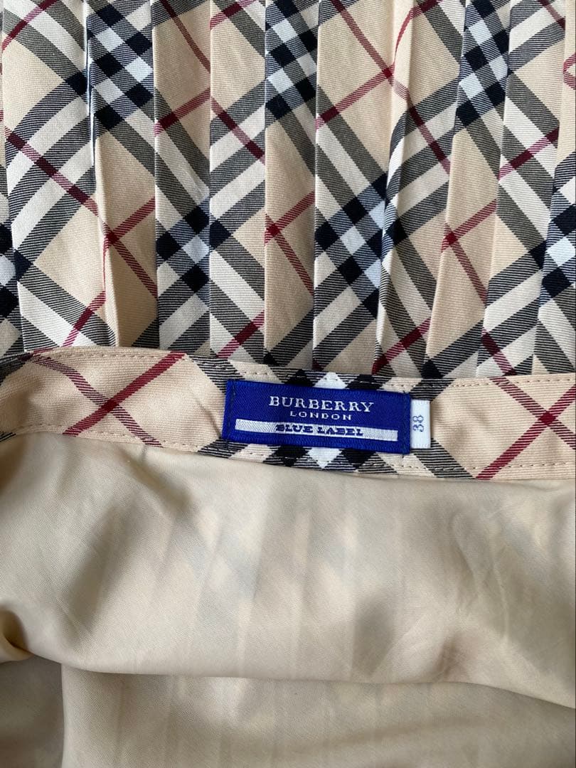 バーバリーブルーレーベル ノバチェック プリーツスカート38