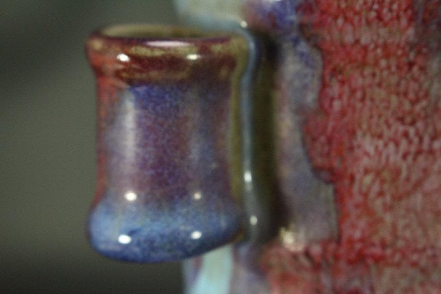 中国美術 紫斑釉 瓶 高26.5cm(LC127)