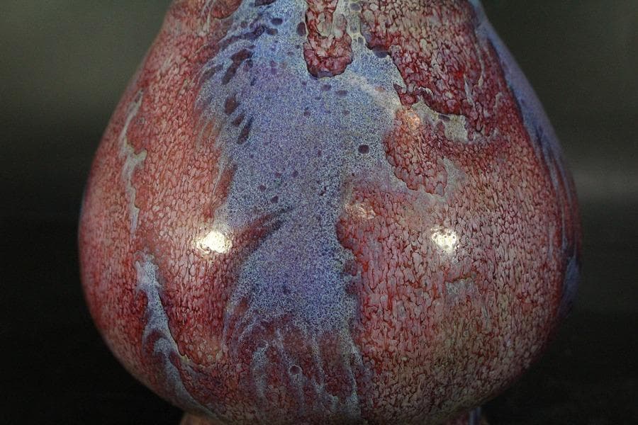 中国美術 紫斑釉 瓶 高26.5cm(LC127)