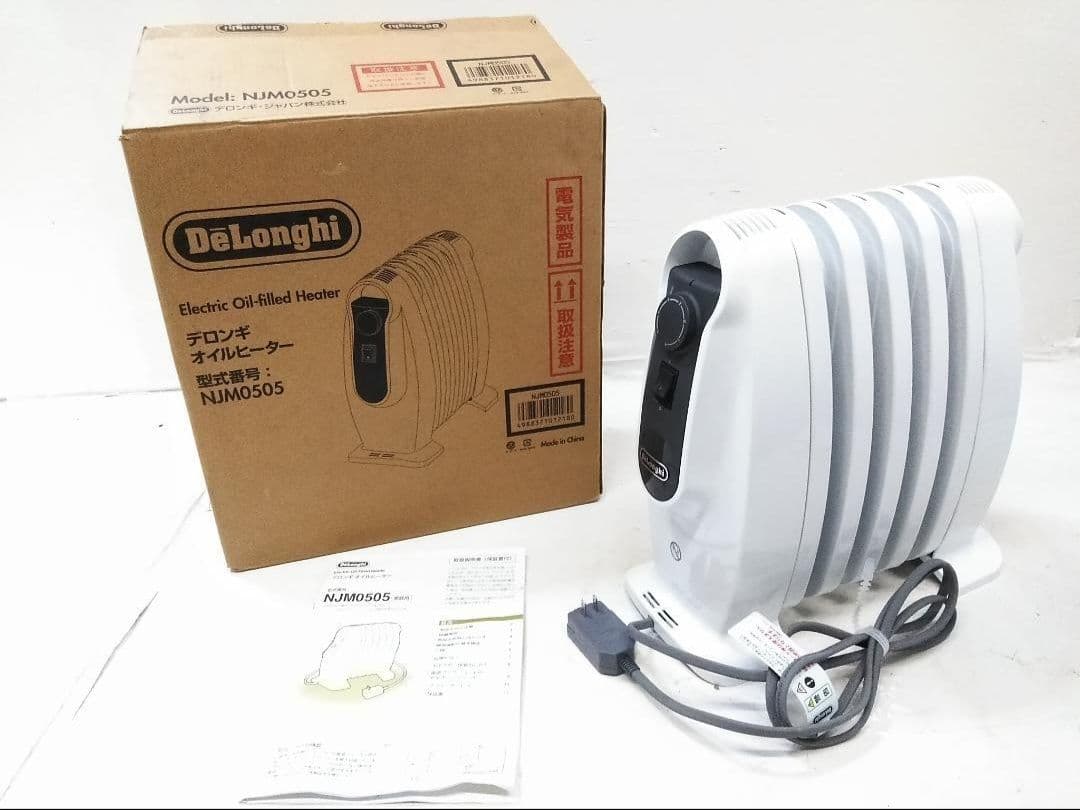 美品 デロンギ オイルヒーター NJM0505 ミニL字フィン5枚 1~3畳