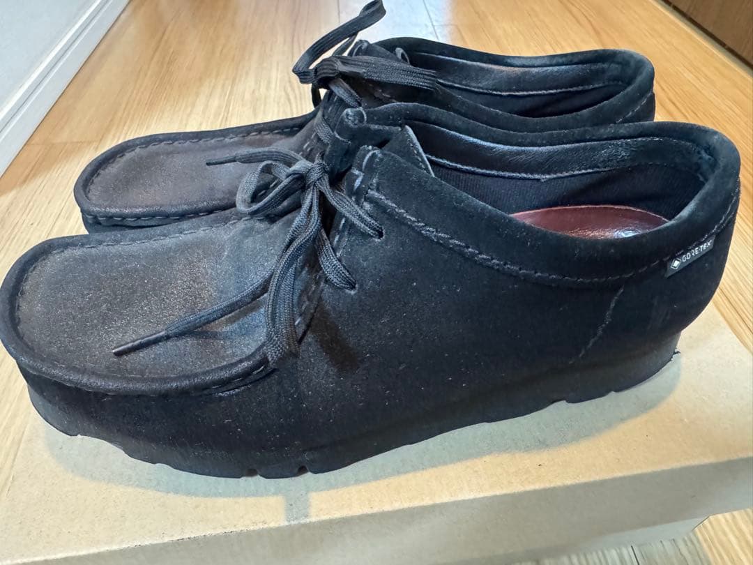 クラークス ワラビーゴアテックス ブラックスエード UK7.5