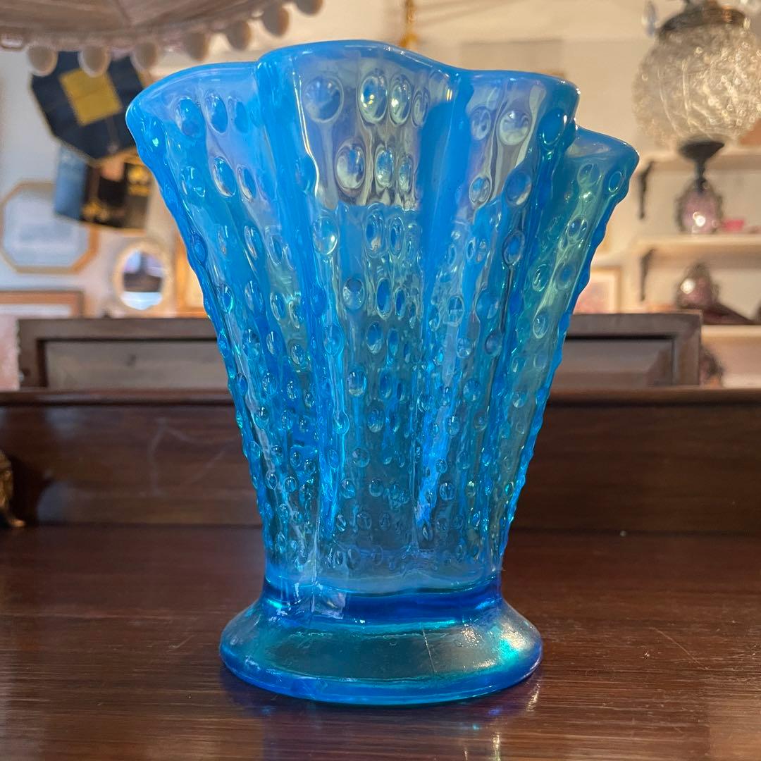 貴重！オールドフェントン fenton アートガラス花瓶 アンティーク