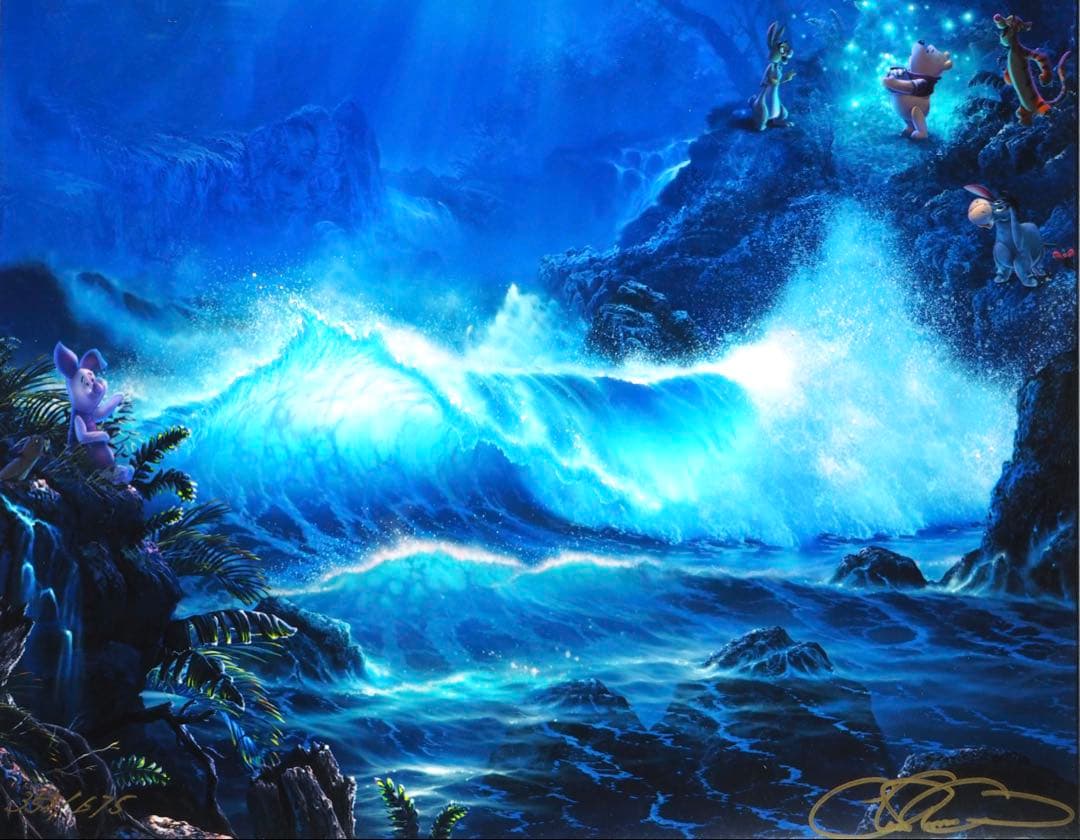 真作□クリスチャンラッセン ディズニー 版画 ウィニーザプー マジック