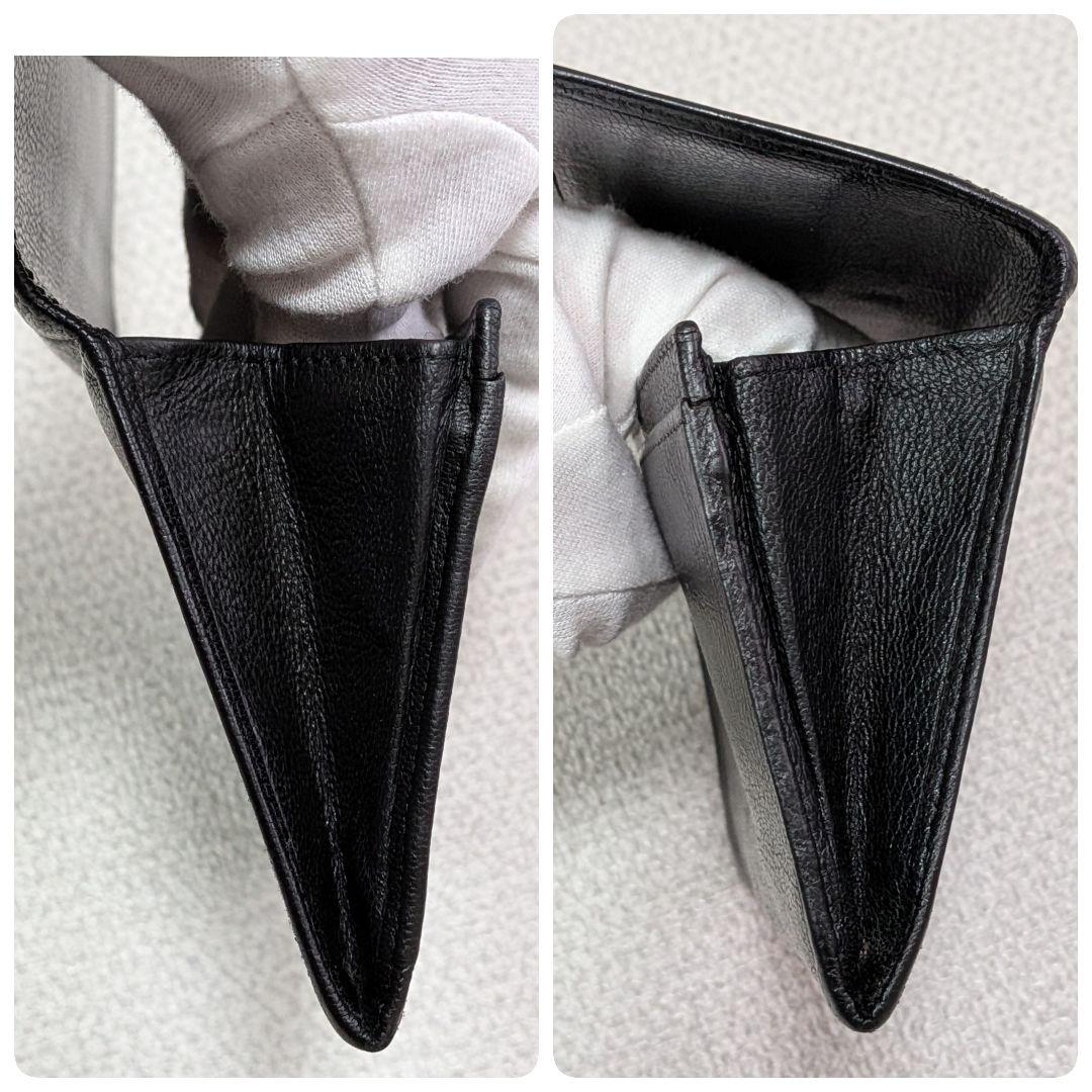 シャネル　ミニ財布　シルバーココ　カーフスキン 黒　ショルダー　カードケース