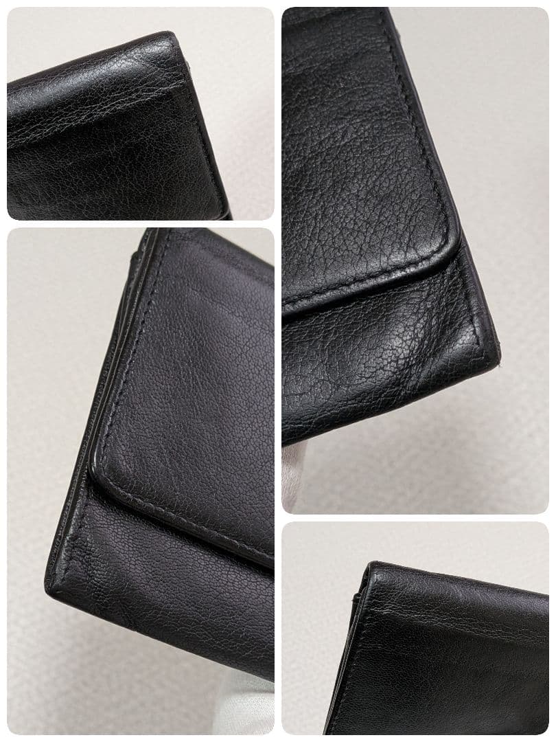 シャネル　ミニ財布　シルバーココ　カーフスキン 黒　ショルダー　カードケース